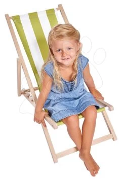Liegestuhl Aus Holz Für Kinder Outdoor Kids Sunchair Eichhorn Mit Streifenbeschichtung Klappbar Mit UV-Filter Tragkraft 40 Kg