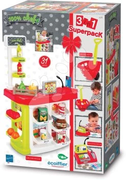 Set Häuschen Pretty Nature Smoby Mit Sommerküche Und Lebensmittelgeschäft Supershop Und Körbchen Ab 24 Monaten -Spielzeug Theater Verkäufe 1691 g ecoiffier obchod