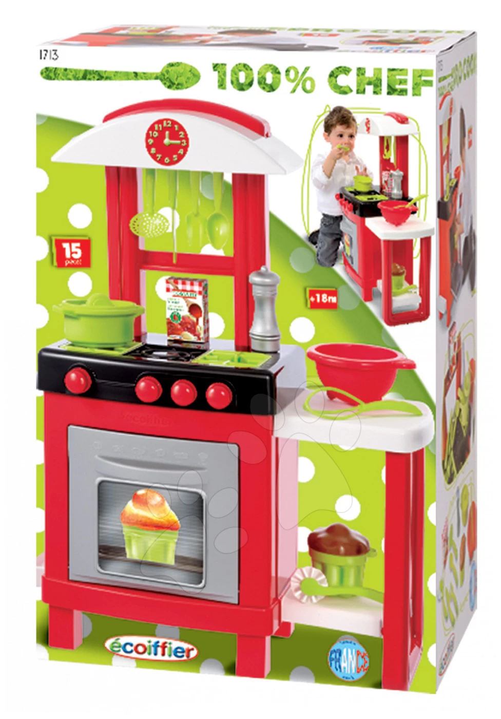 Set Häuschen Lovely Mit 3 Fenstern Und 2 Jalousien Smoby- Rot Und Küche100% Chef Pro Cook Mit Theke Und Zubehör Ab 2 Jahren 16 Set Häuschen Lovely Mit 3 Fenstern Und 2 Jalousien Smoby- Rot Und Küche100% Chef Pro Cook Mit Theke Und Zubehör Ab 2 Jahren – Bild 16