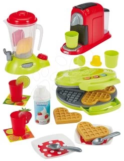 Set Häuschen Lovely Smoby Mit Küche Im Garten Und Waffeleisen Mit Kaffeemaschine Und Lebensmittel 27 Set Häuschen Lovely Smoby Mit Küche Im Garten Und Waffeleisen Mit Kaffeemaschine Und Lebensmittel -Spielzeug Theater Verkäufe 2524 c ecoiffier kuchyna doplnky 2