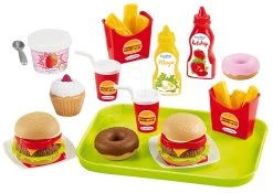 Set Häuschen Mit Gartenrestaurant Chef House DeLuxe Smoby Und Ein Reinigungswagen Mit Bügelbrett Und Ein Waffeleisen Mit Burgern -Spielzeug Theater Verkäufe 2580 a ecoiffier hamburger bar