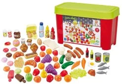 Set Häuschen Mit Gartenrestaurant Chef House DeLuxe Smoby Und Laden Maxi Market Mit Kühlbox Und Essen -Spielzeug Theater Verkäufe 2608 d ecoiffier potraviny 1