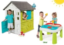 Set Häuschen Pretty Blue Smoby Und Multifunktionstisch Wasser & Sand 2in1 Ab 24 Monaten -Spielzeug Theater Verkäufe 310064set 3 smoby set