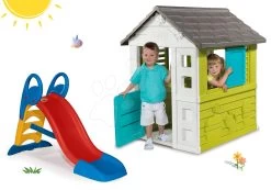 Set Häuschen Pretty Blue Smoby Mit Schiebeladen Und Rutsche Toboggan KS Mittel 1,5 Meter Ab 24 Monaten -Spielzeug Theater Verkäufe 310064set 7 smoby set 4