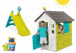 Set-Häuschen Pretty Blue Smoby Und RutscheToboggan XS Und Eimer Dory Mit Der Kanne Ab 24 Mon -Spielzeug Theater Verkäufe 310068 1 smoby set