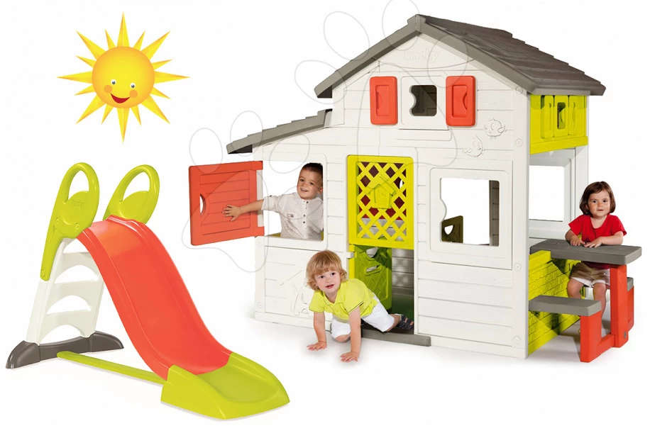 Set Häuschen Der Freunde Von Smoby Und Rutsche Toboggan KS Mit Einer Länge Von 150 Cm 10 Set Häuschen Der Freunde Von Smoby Und Rutsche Toboggan KS Mit Einer Länge Von 150 Cm – Bild 10