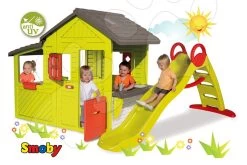 Set Häuschen Maison Neo Floralie Smoby Und Rutsche Toboggan Funny Mit Einer Länge Von 2 M -Spielzeug Theater Verkäufe 310300 3 b smoby set