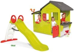 Set Häuschen Maison Neo Floralie Smoby Und Rutsche Toboggan Funny Mit Einer Länge Von 2 M -Spielzeug Theater Verkäufe 310300set 3 smoby set 2