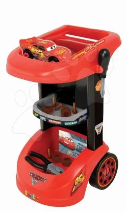 Set Häuschen Nature Smoby Rot Und 3 Fenster 2 Jalousien Und Werkstatt Wagen Cars 3 Ab 24 Mon. -Spielzeug Theater Verkäufe 360209 e smoby cars stolik