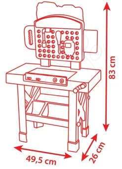 Set Häuschen Nature Smoby Rot, 3 Fenster 2 Jalousien Und Rollladen Und Ein Arbeitstisch Cars Mit Einem Spielzeugauto Ab 24 Mon. -Spielzeug Theater Verkäufe 360310 g smoby stolik