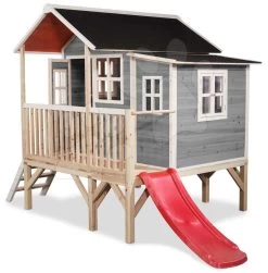 EXIT TOYS EXIT Loft 350 Holzspielhaus - Grau -Spielzeug Theater Verkäufe 50041400 c exittoys domcek