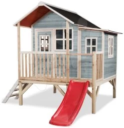 EXIT TOYS EXIT Loft 350 Holzspielhaus - Blau -Spielzeug Theater Verkäufe 50041500 d exittoys domcek