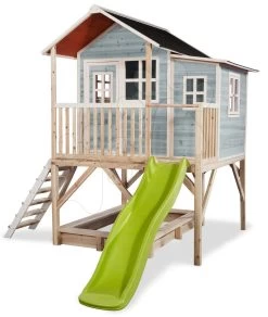 EXIT TOYS EXIT Loft 550 Holzspielhaus - Blau -Spielzeug Theater Verkäufe 50062500 d exittoys domcek