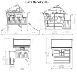 EXIT TOYS EXIT Crooky 350 Holzspielhaus - Graubeige -Spielzeug Theater Verkäufe 50440000 b exittoys domcek