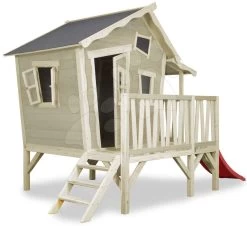 EXIT TOYS EXIT Crooky 350 Holzspielhaus - Graubeige -Spielzeug Theater Verkäufe 50440000 c exittoys domcek