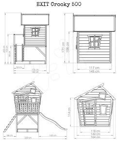 EXIT TOYS EXIT Crooky 500 Holzspielhaus - Graubeige -Spielzeug Theater Verkäufe 50450000 b exittoys domcek
