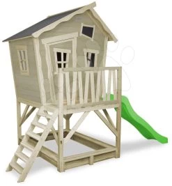 EXIT TOYS EXIT Crooky 500 Holzspielhaus - Graubeige -Spielzeug Theater Verkäufe 50450000 c exittoys domcek