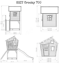 EXIT TOYS EXIT Crooky 700 Holzspielhaus - Graubeige -Spielzeug Theater Verkäufe 50470000 d exittoys domcek