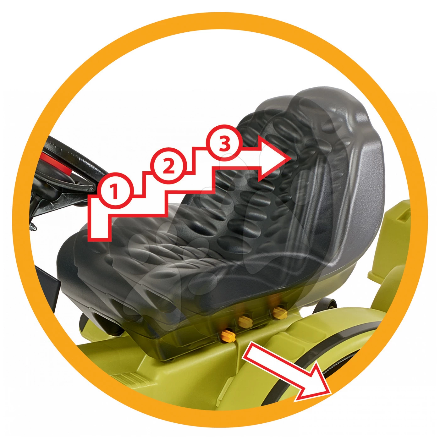 Set Häuschen Der Freunde Von Smoby Mit Vorgarten Und Trettraktor Jim Loader Mit Anhänger Und Elektronischem Lenkrad 17 Set Häuschen Der Freunde Von Smoby Mit Vorgarten Und Trettraktor Jim Loader Mit Anhänger Und Elektronischem Lenkrad – Bild 17