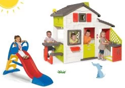Set Häuschen Der Freunde Von Smoby Mit Küche Und Rutsche Toboggan KS Mittel 1,5 M -Spielzeug Theater Verkäufe 810200set 34 smoby set 2