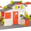 Häuschen Neo Friends House DeLuxe Smoby Mit Großem Garten Und Snacks Unter Sonnenschirmen