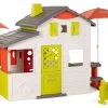 Häuschen Neo Friends House DeLuxe Smoby Mit Bio-Café Und Küche Mit Essbereich Unter Sonnenschirmen