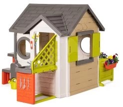 Häuschen My Neo House DeLuxe Smoby Erweitert Mit Gartengrill Und Black & Decker Rasenmäher