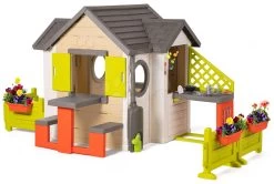 Häuschen My Neo House DeLuxe Smoby Mit XL-Aufbau Und Tisch Mit 2 Stühlen Und 2 Kleinen Tischen