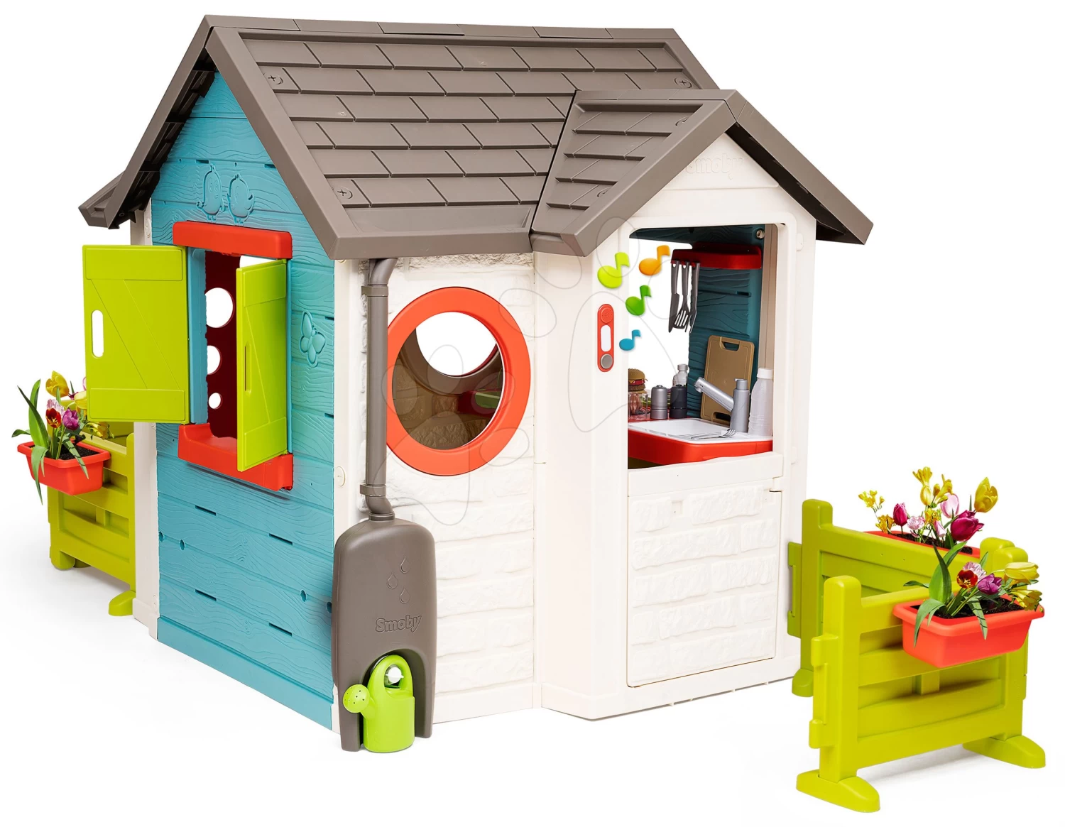 Häuschen Mit Einem Gartenrestaurant Chef House DeLuxe Smoby Mit Tisch Und Garten 2 Häuschen Mit Einem Gartenrestaurant Chef House DeLuxe Smoby Mit Tisch Und Garten – Bild 2