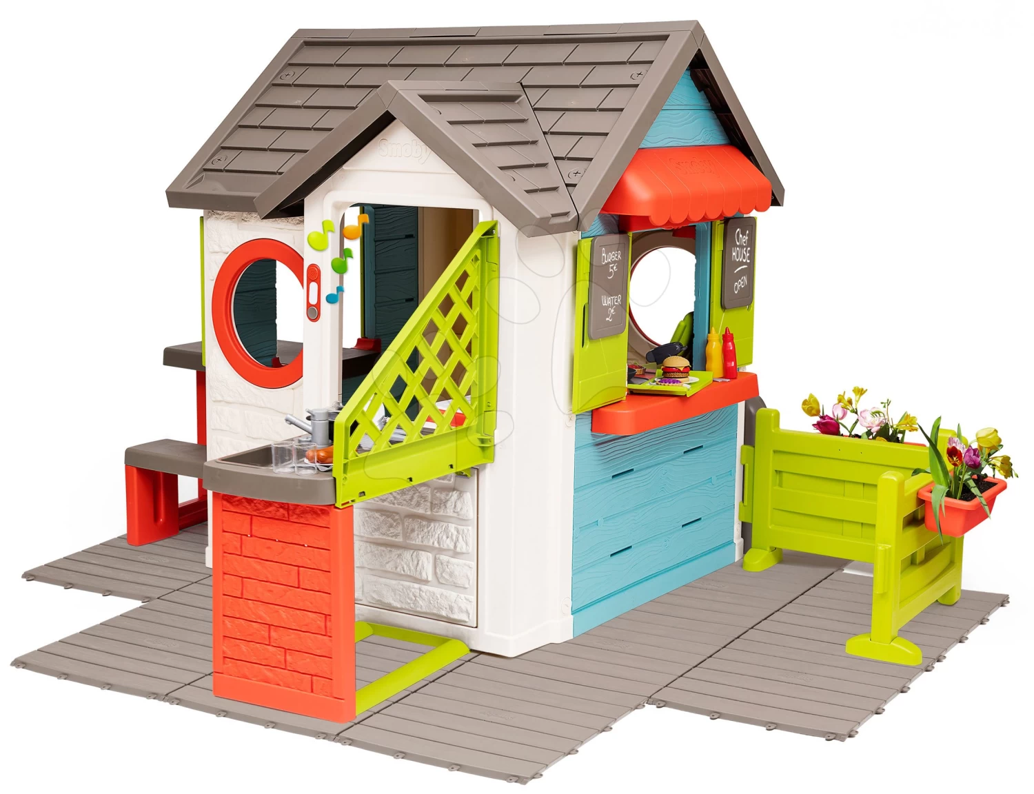 Häuschen Mit Gartenrestaurant Chef House DeLuxe Smoby Mit Boden Und Mit Einer Kompletten Aufbaulösung 3 Häuschen Mit Gartenrestaurant Chef House DeLuxe Smoby Mit Boden Und Mit Einer Kompletten Aufbaulösung – Bild 3