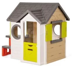 Spielhaus, Natur My New House Smoby Erweiterbar Mit Sitzgelegenheiten In Bio Café Und Spielküche Ab 24 Monaten -Spielzeug Theater Verkäufe 810222l b smoby set