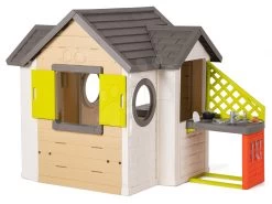 Spielhaus, Natur My New House Smoby Erweiterbar Mit Sitzgelegenheiten In Bio Café Und Spielküche Ab 24 Monaten -Spielzeug Theater Verkäufe 810222l c smoby set