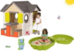 Set Häuschen My Neo House DeLuxe Smoby Mit Klingel, Tisch Und Zweiteiligem Sandkasten Muschel Mit Eimerset Ab 24 Monaten