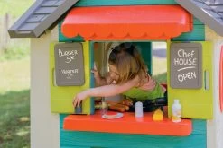 Set Häuschen Mit Gartenrestaurant Chef House DeLuxe Smoby Und Ein Klettergerüst Mit Einer Rutsche Und Einer Leiter Und Einer Doppelseitigen Schaukel -Spielzeug Theater Verkäufe 810403 f smoby restauracia 6