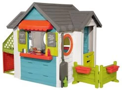 Set Häuschen Mit Gartenrestaurant Chef House DeLuxe Smoby Und Rutsche 150 Cm Mit Einem Wasserspiel Und Zwei Stühlen -Spielzeug Theater Verkäufe 810403 o smoby restauracia