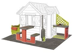 Set Häuschen My Neo House DeLuxe Smoby Mit Klingel Und Grauer Bodenschaukel Katze Ab 24 Monaten -Spielzeug Theater Verkäufe 810406 h smoby domcek 10