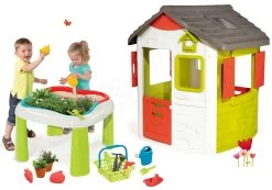 Set Häuschen Neo Jura Lodge Smoby Mit Zwei Türen Und Tisch Gärtner De Jardinage 2in1 -Spielzeug Theater Verkäufe 810500set 7 smoby set 2