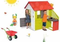 Set Häuschen Pretty Nature Smoby Mit Sommerküche, Schubakrren Mit Zwei Rädern Und Eimerset Mit Mühle Ab 24 Monaten -Spielzeug Theater Verkäufe 810702 15
