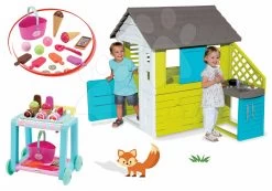 Set Häuschen Blue Smoby Mit Sommerküche Und Wagen Délices Mit Körbchen Ab 24 Monaten -Spielzeug Theater Verkäufe 810703 12 3