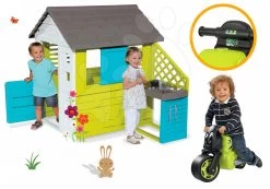 Set Häuschen Pretty Blue Smoby Mit Sommerküche Und Laufrad Motorrad Racing Bike Ab 24 Monaten -Spielzeug Theater Verkäufe 810703 18 2 smoby set