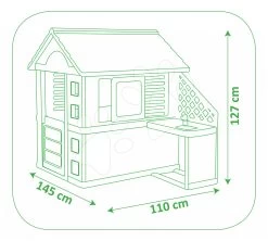 Set Häuschen Pretty Blue Smoby Mit Sommerküche, Schleppwagen Mit Eimerset Und Sandförmchen Ab 24 Monaten -Spielzeug Theater Verkäufe 810703 e smoby domcek 2