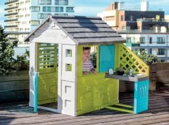 Set Häuschen Pretty Blue Smoby Mit Sommerküche, Schleppwagen Mit Eimerset Und Sandförmchen Ab 24 Monaten -Spielzeug Theater Verkäufe 810703 h smoby domcek 4