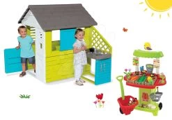 Set Häuschen Pretty Blue Smoby Mit Sommerküche Und Gemüseständer 100% Chef Mit 40 Zubehörteilen Ab 24 Monaten -Spielzeug Theater Verkäufe 810703set 45 smoby set