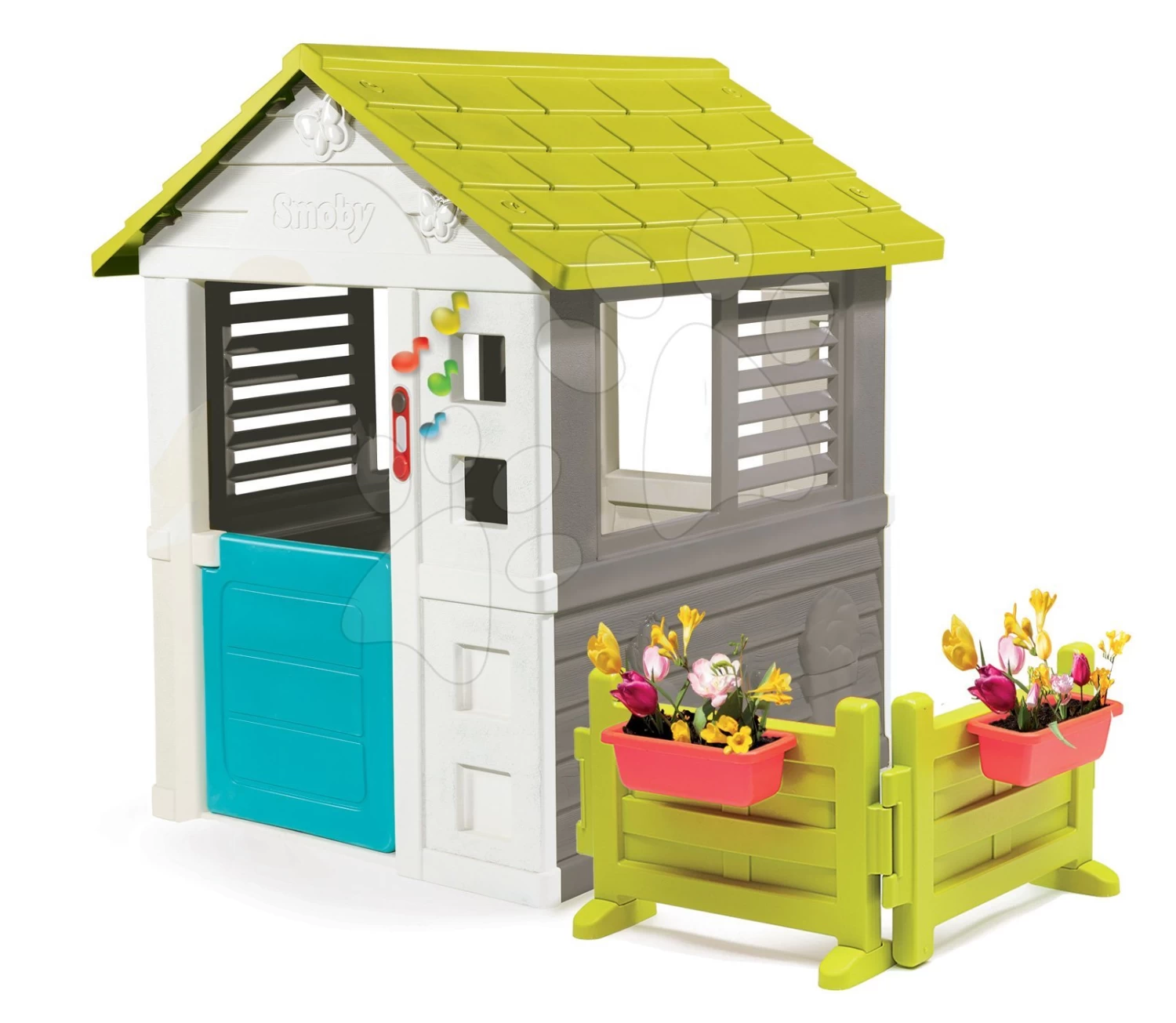 Set Häuschen Jolie Smoby Blau Mit 3 Fenstern Und 2 Jalousien Mit Garten Und Klingel Und Angeltisch Mit Angelrute Und Netz Ab 24 Monaten 1 Set Häuschen Jolie Smoby Blau Mit 3 Fenstern Und 2 Jalousien Mit Garten Und Klingel Und Angeltisch Mit Angelrute Und Netz Ab 24 Monaten