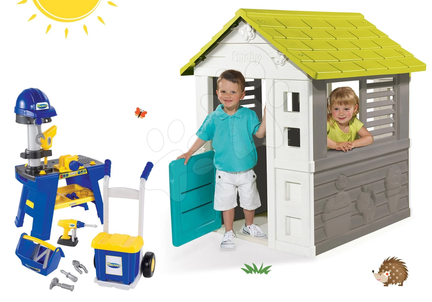 Set Häuschen Jolie Mit 3 Fenstern Und 2 Jalousien Smoby Blau Und Werkstatt Mecanics Mit Aktentasche Und Helm Ab 2 Jahren 15 Set Häuschen Jolie Mit 3 Fenstern Und 2 Jalousien Smoby Blau Und Werkstatt Mecanics Mit Aktentasche Und Helm Ab 2 Jahren – Bild 15
