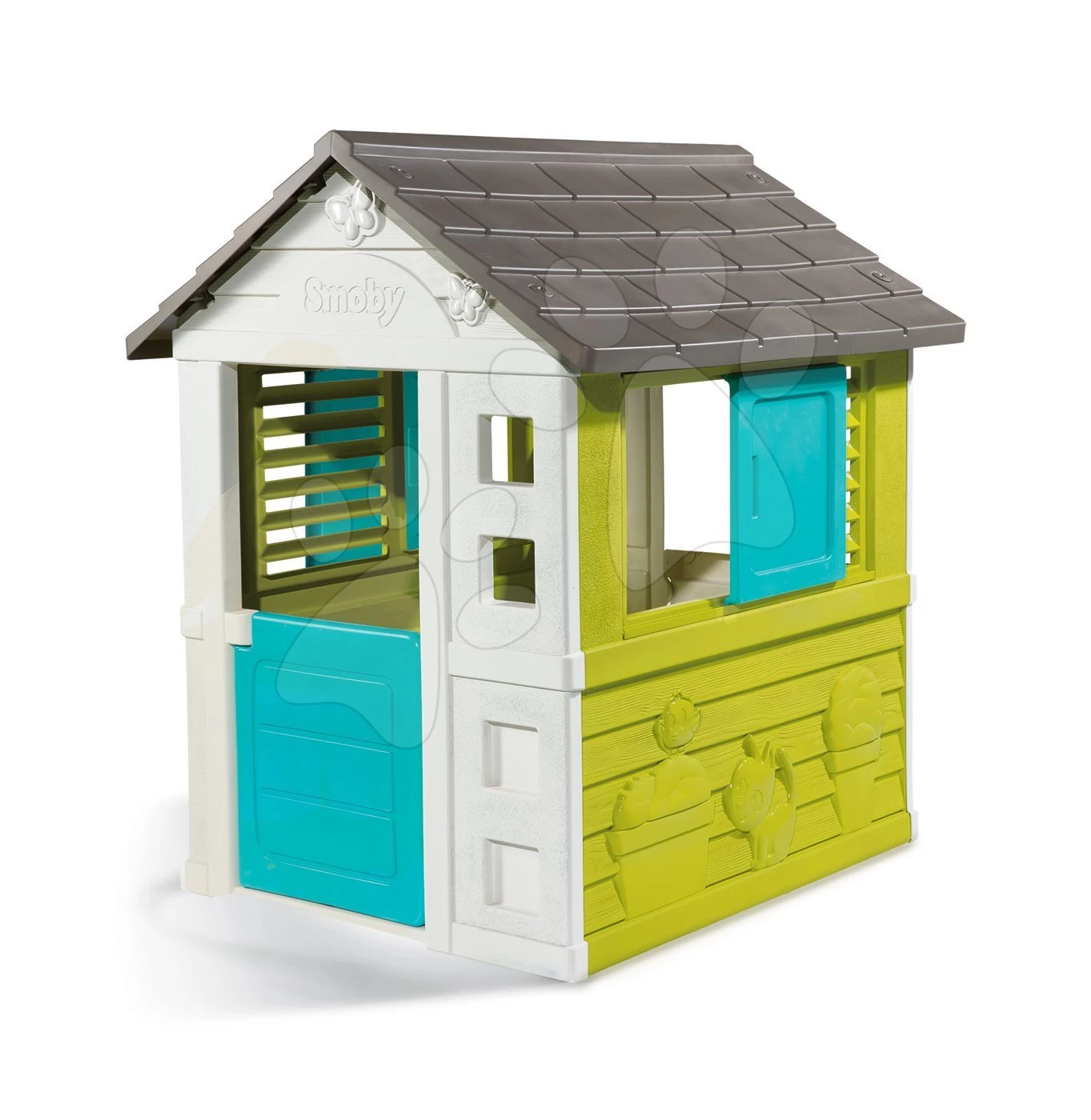 Set Häuschen Pretty Blue Smoby Mit Schiebeladen Und Klettergerüst Multiactivity Climbing Tower Mit Rutsche Ab 24 Mon 2 Set Häuschen Pretty Blue Smoby Mit Schiebeladen Und Klettergerüst Multiactivity Climbing Tower Mit Rutsche Ab 24 Mon – Bild 2