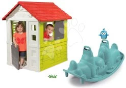 Set Häuschen Nature Smoby Und Doppelseitiger Schaukel Hund Ab 24 Monaten