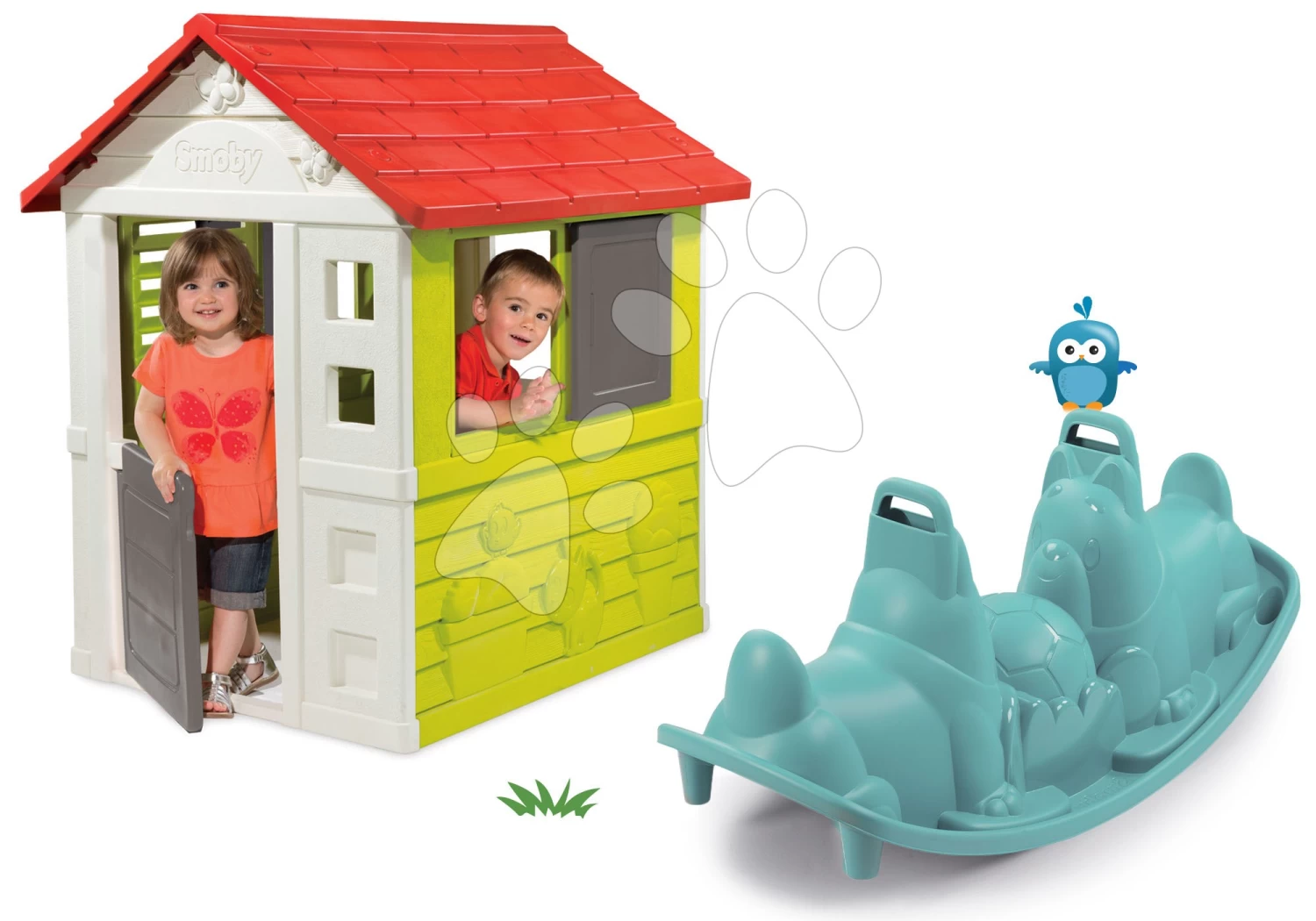 Set Häuschen Nature Smoby Und Doppelseitiger Schaukel Hund Ab 24 Monaten 1 Set Häuschen Nature Smoby Und Doppelseitiger Schaukel Hund Ab 24 Monaten