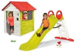 Set Häuschen Nature Smoby Und Rutsche Funny Toboggan Mit Einer Länge Von 2 M Ab 24 Monaten -Spielzeug Theater Verkäufe 810712set 7 smoby set