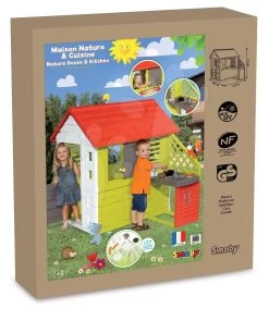 Häuschen Mit Küche Nature Smoby Rot-grün 3 Fenster Mit 2 Jalousien Und 2 Schiebeläden Mit UV-Filter Und 17 Zubehör Ab 2 Jahren -Spielzeug Theater Verkäufe 810713 g smoby domcek